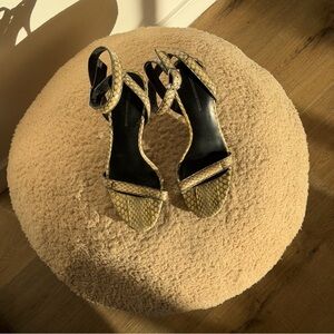 Alexander Wang Snakeskin Heels in Black and Tan